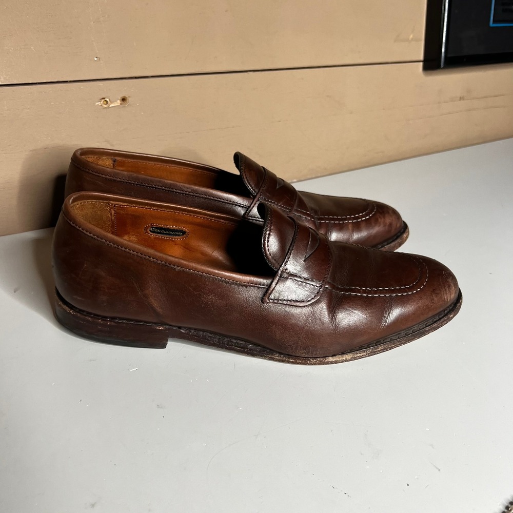 Allen Edmonds Mens Brown Leather Penny Loafers Dress Shoes Size 10 D 1021